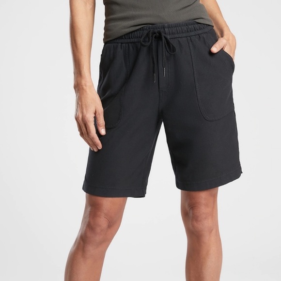 Athleta Pants - Athleta Farallon Bermuda Shorts Black Organic Cotton Drawstring Plus Size 18 New